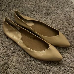 Cream patent leather flats